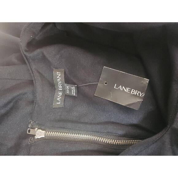 NWT Lane Bryant Black V-Neck Long Sleeve Fit Flare Maxi Dress 24 - Picture 5 of 9